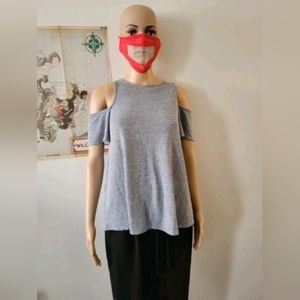 Win.e Blue Cold Shoulder Top size 8